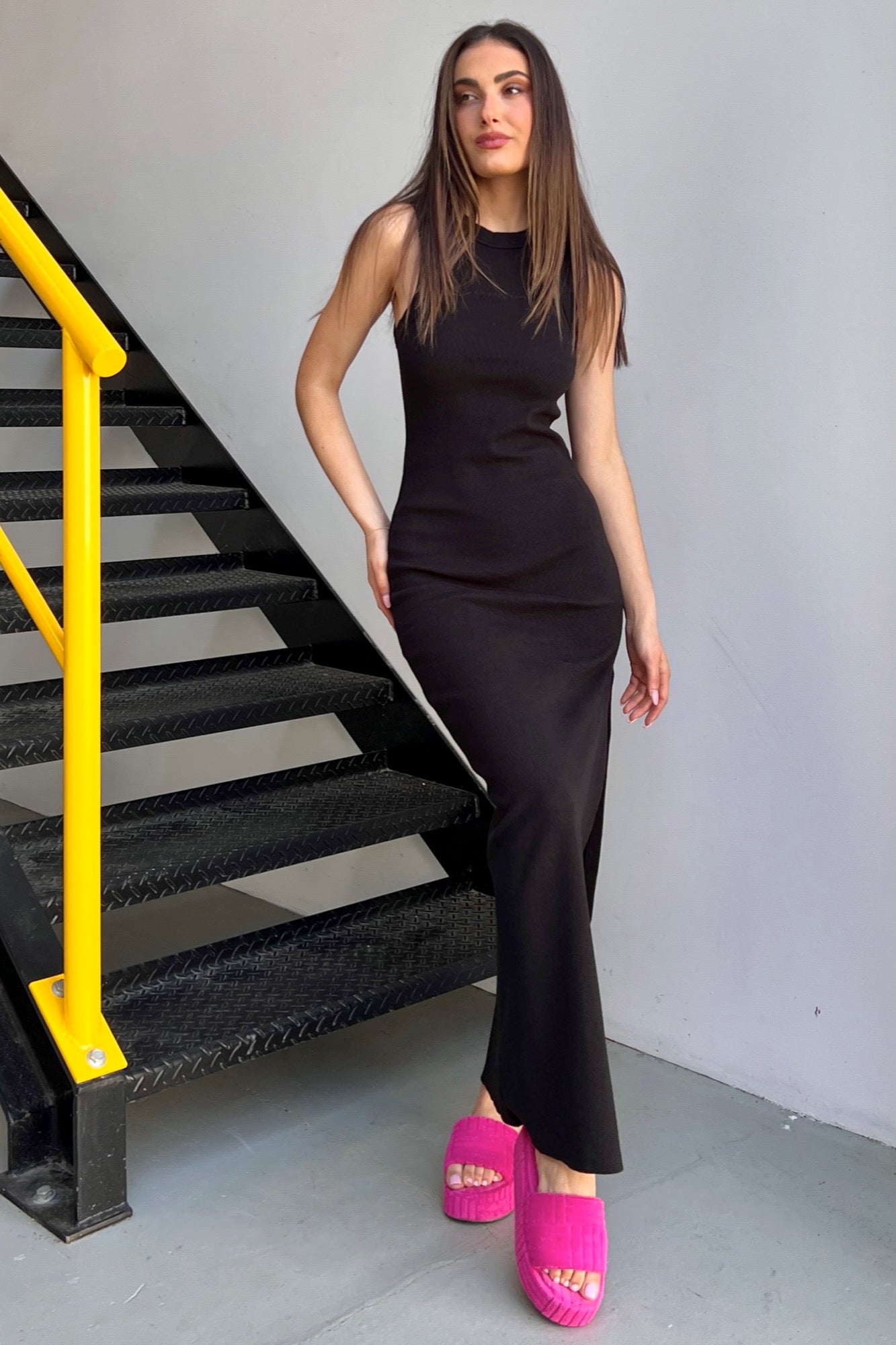 Heather Singlet Maxi Dress - Black