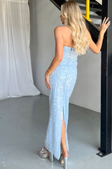 She's All That Strapless Top - Sky Blue