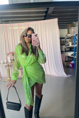 Tina Wrap Dress - Lime