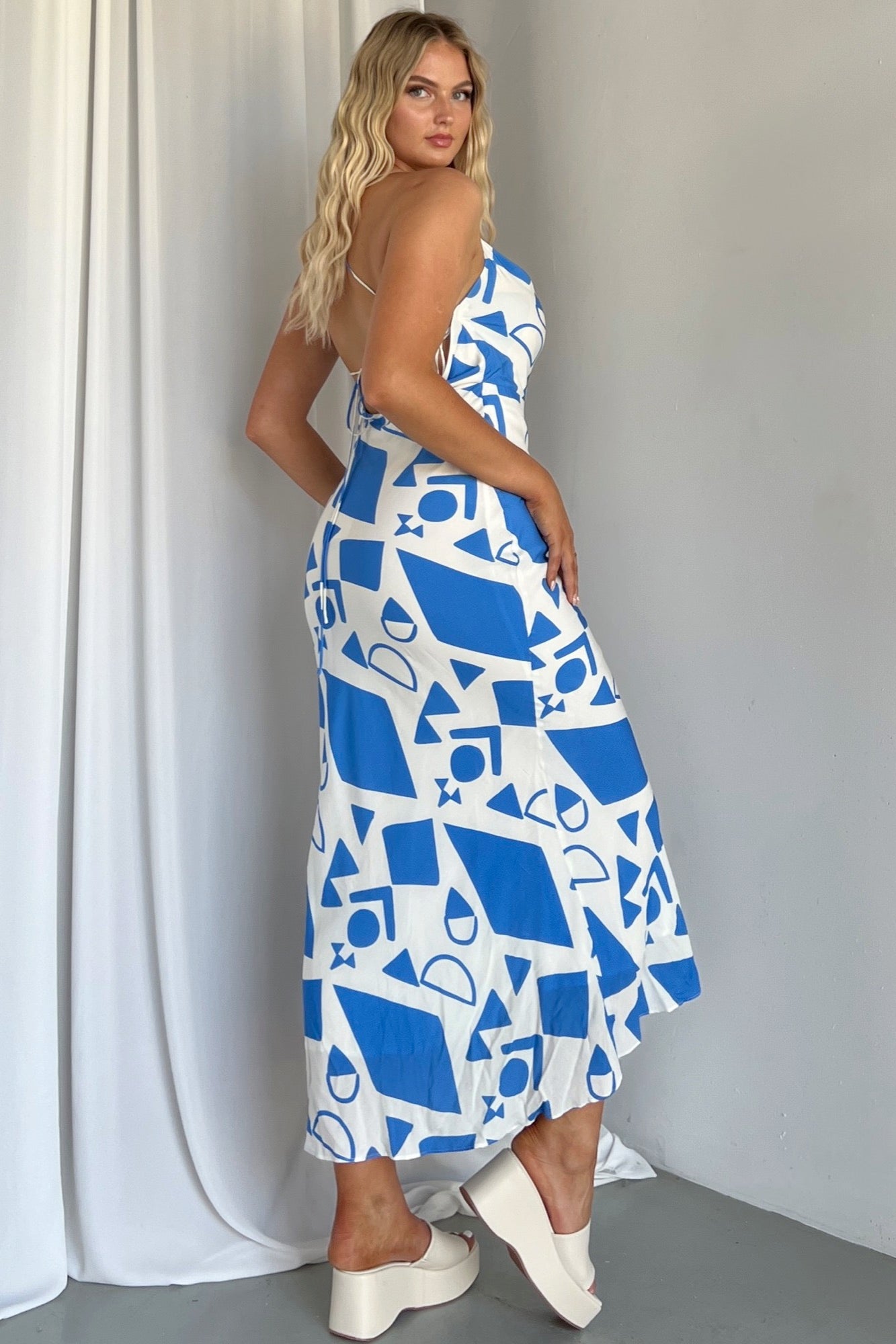 Culture Dress - Blue/White