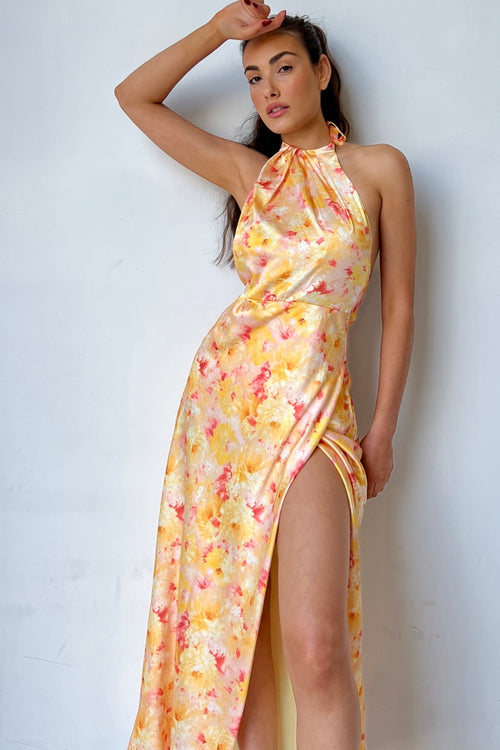 Natasha Dress - Yellow Floral