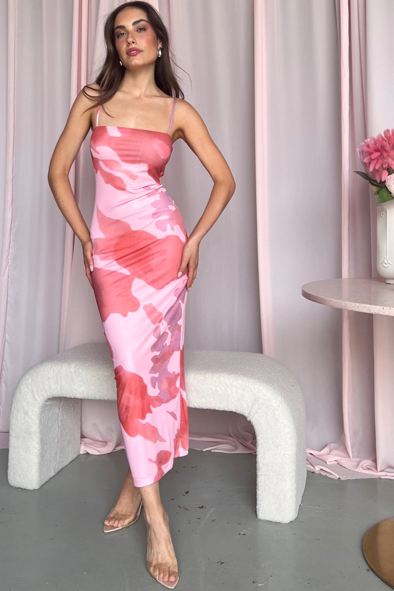 Anthurium Dress - Soft Pink Floral