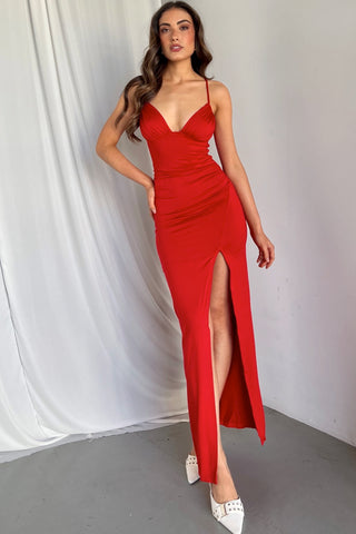 Boa Dress - Reds