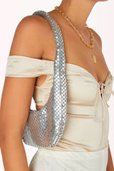 Luna Shoulder Bag - Silver Glow Mesh